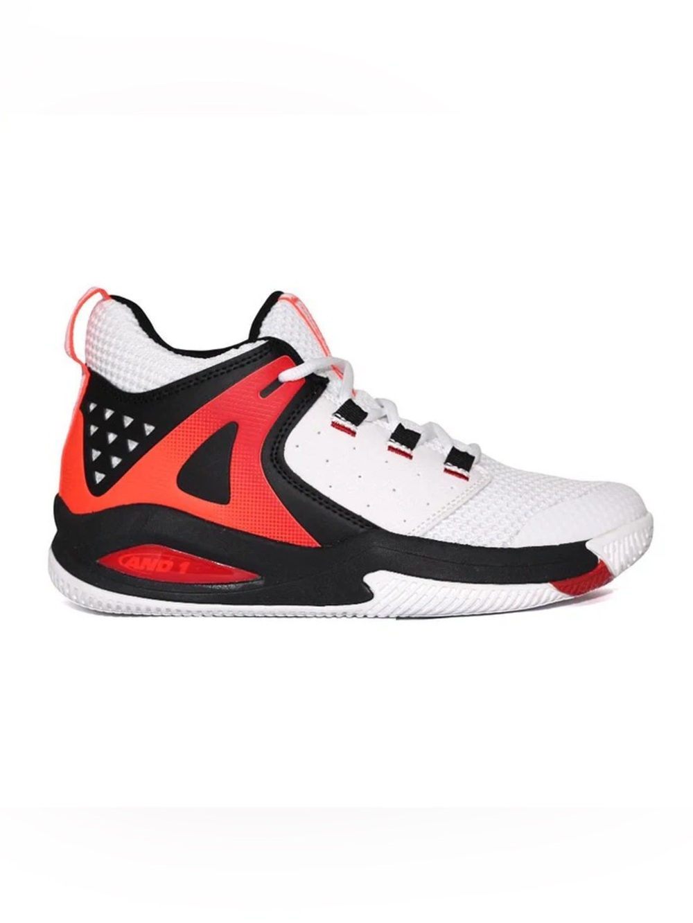 AND1 Takeoff 3.0 NWT Mens 8 White Black Red Basketball Shoes Sneakers